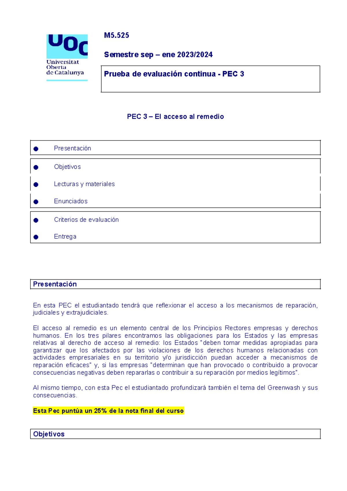 M5.525 PEC 3 2023 - Acceso al Remedio y Greenwash en Empresas - Studocu
