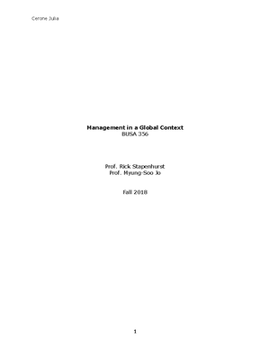 BUSA review - Summary Management in Global Context - Lecture 2 ...
