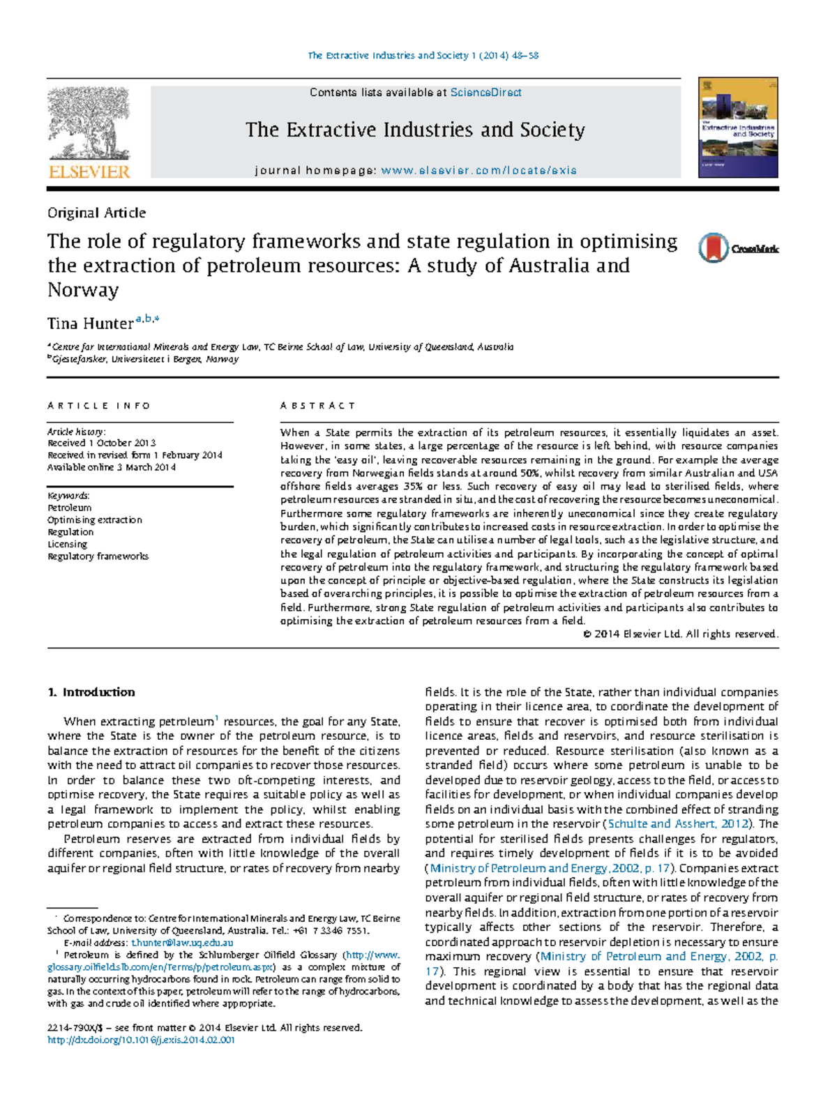 Optimising Petroleum Extraction: Regulatory Frameworks in Australia ...