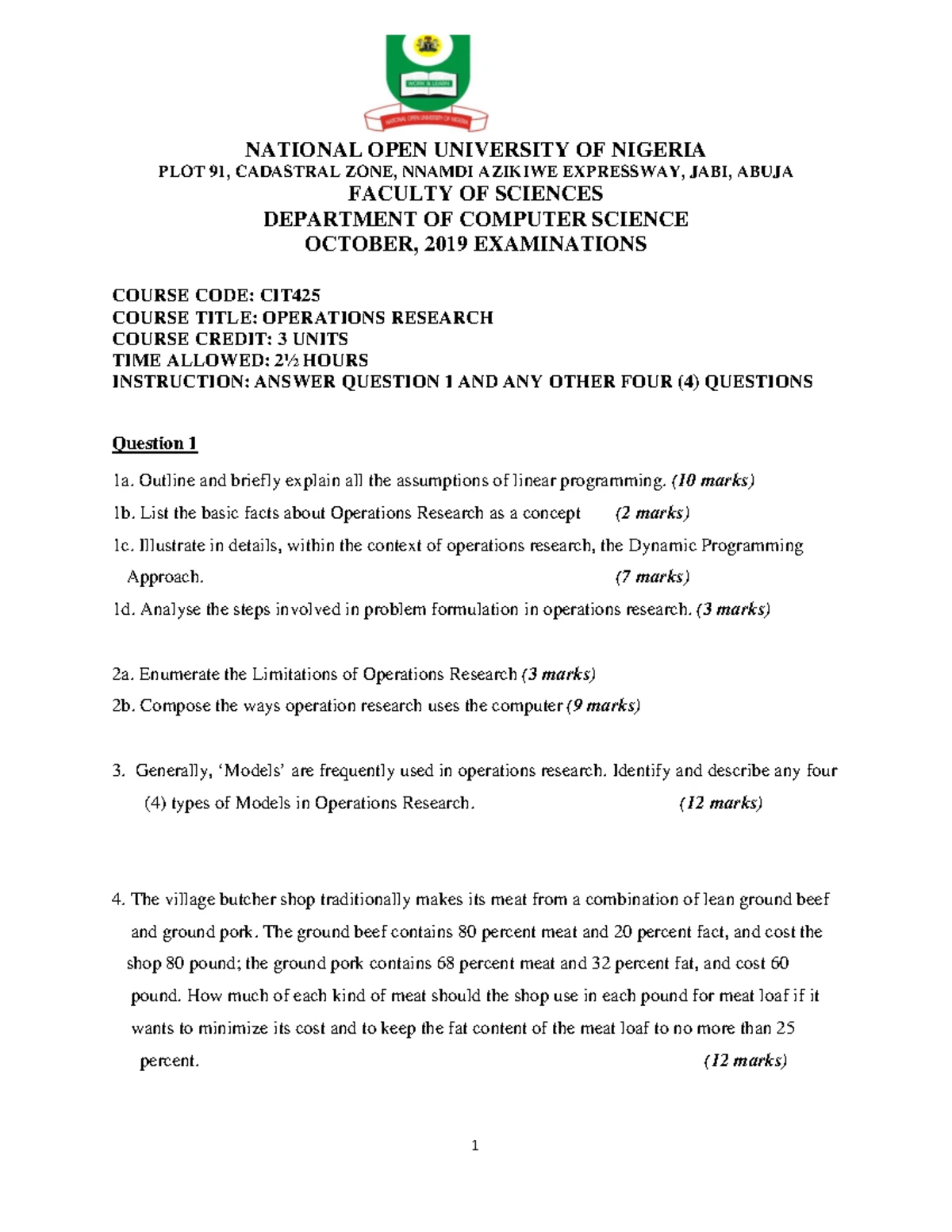 CIT421 2023_2: Net-Centric Computing Exam Paper & Questions Guide - Studocu