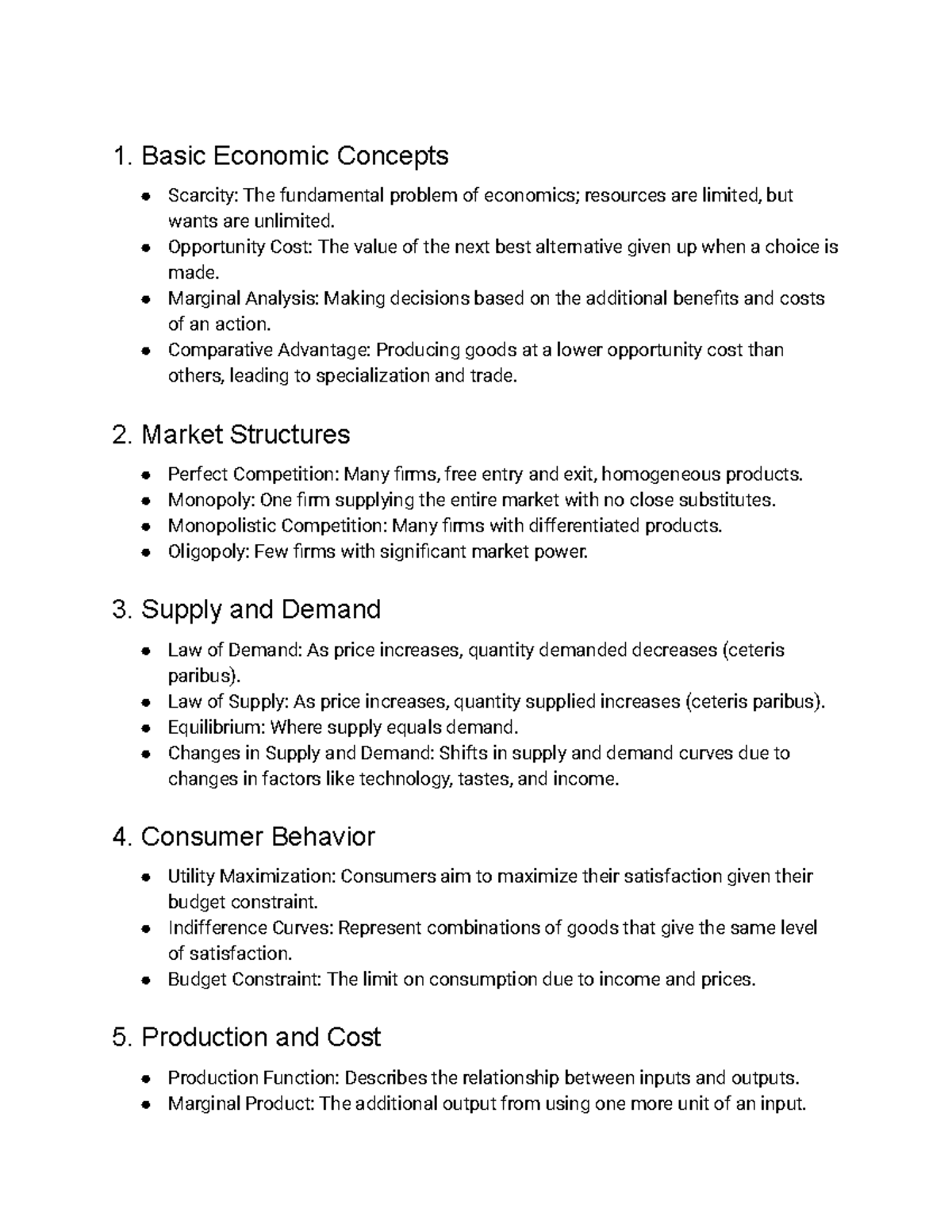 ECO 101 Midterm Review: Key Concepts in Macroeconomics and Growth - Studocu