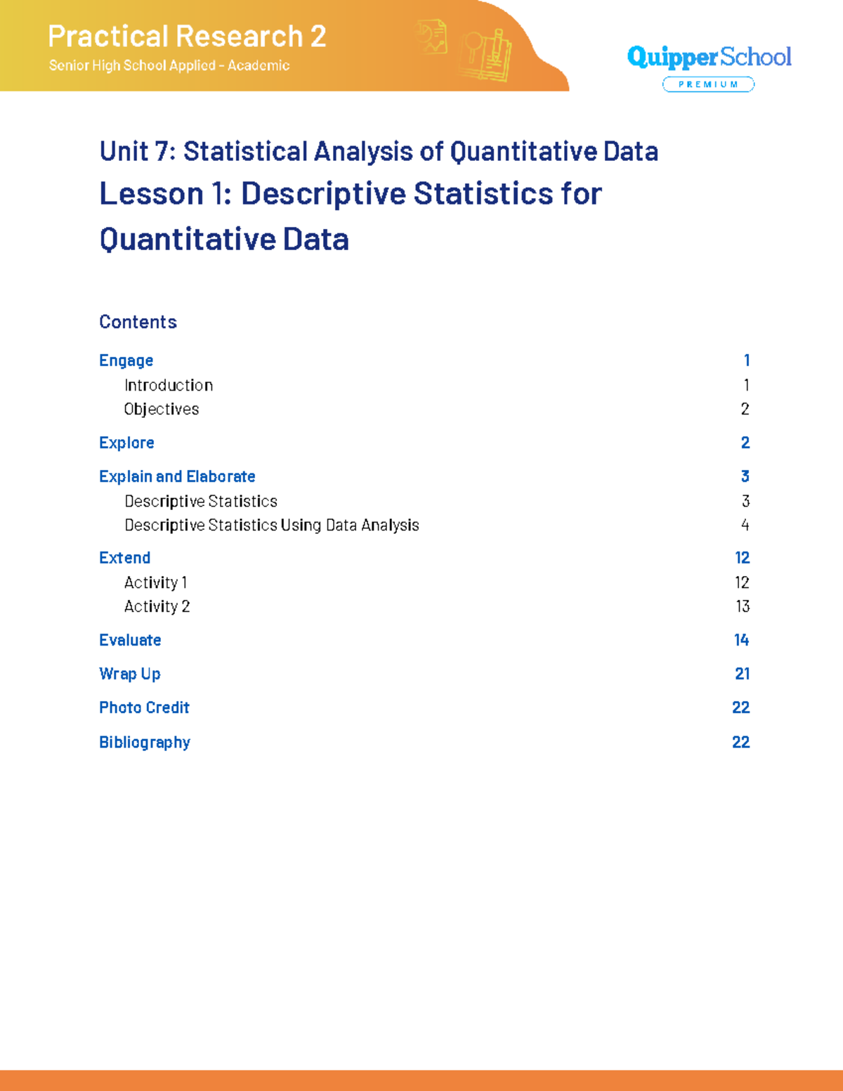 Descriptive Statistics Overview for Quantitative Data Analysis - Studocu