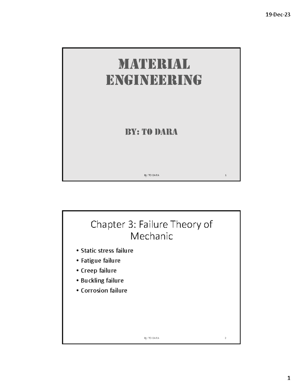 MATERIAL ENGINEERING: Chapter 3 - Failure Theory Overview - Studocu