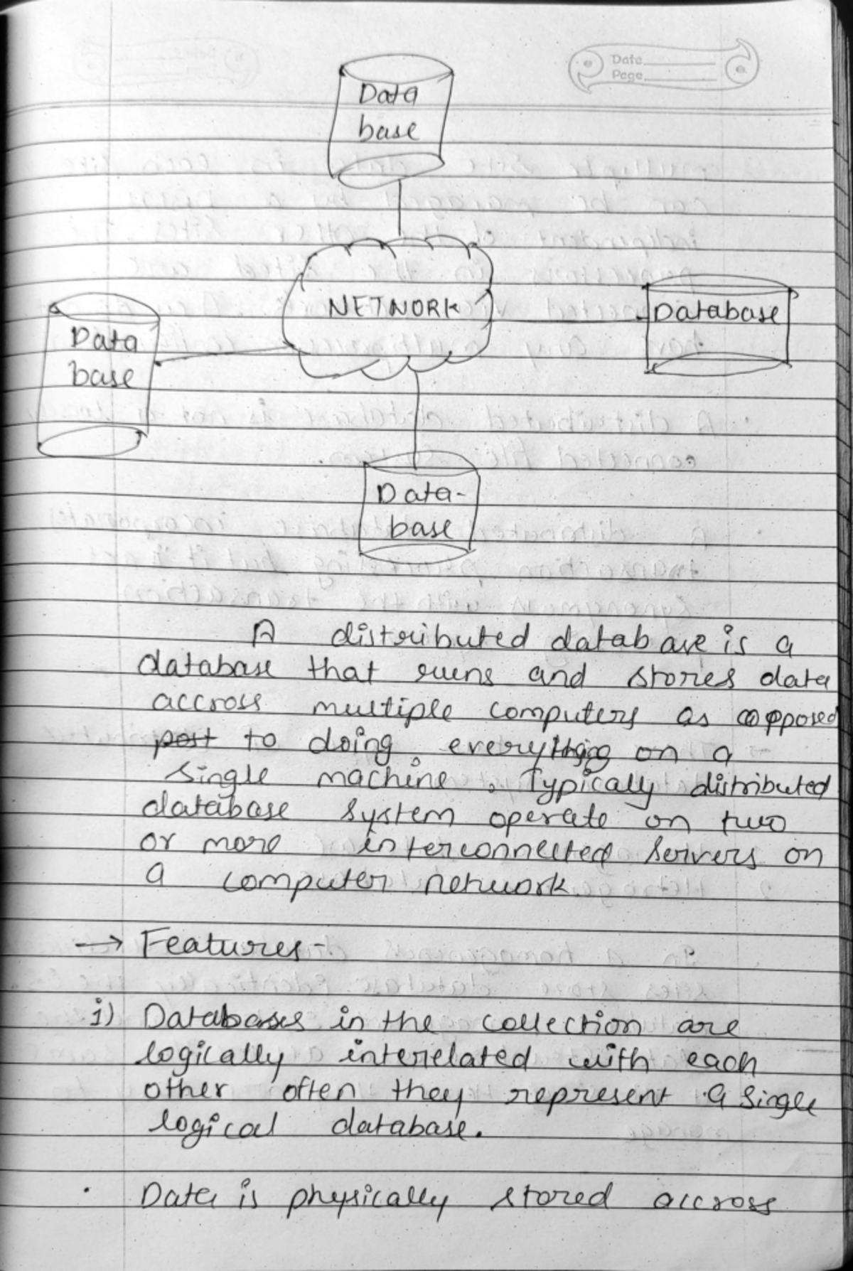 Dbms 2 - Notes - . Date Page a Data base NETWORK Database Data base ...