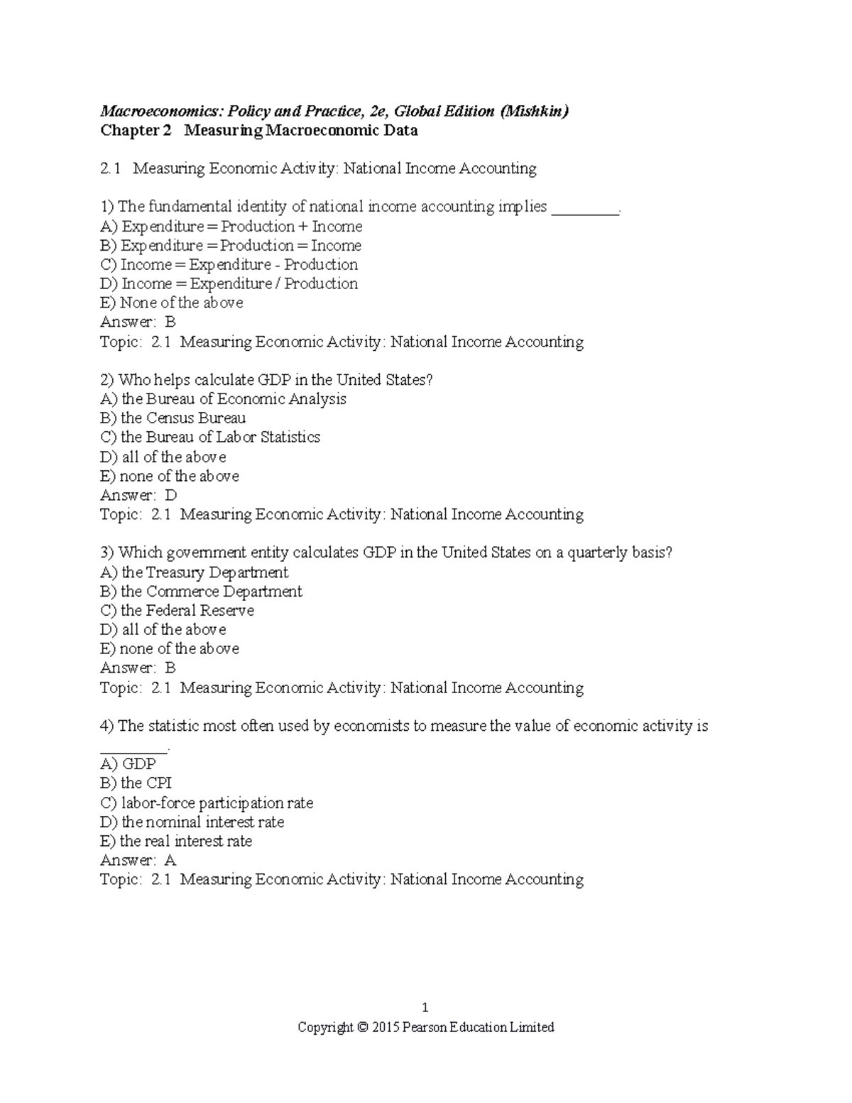 Chapter 2: Measuring Macroeconomic Data in Macroeconomics (ECO 101) - Document Preview