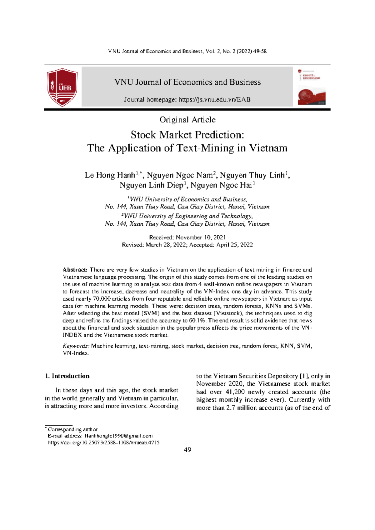 4715 37 11942 2 10 20220429 - VNU Journal of Economics and Business ...