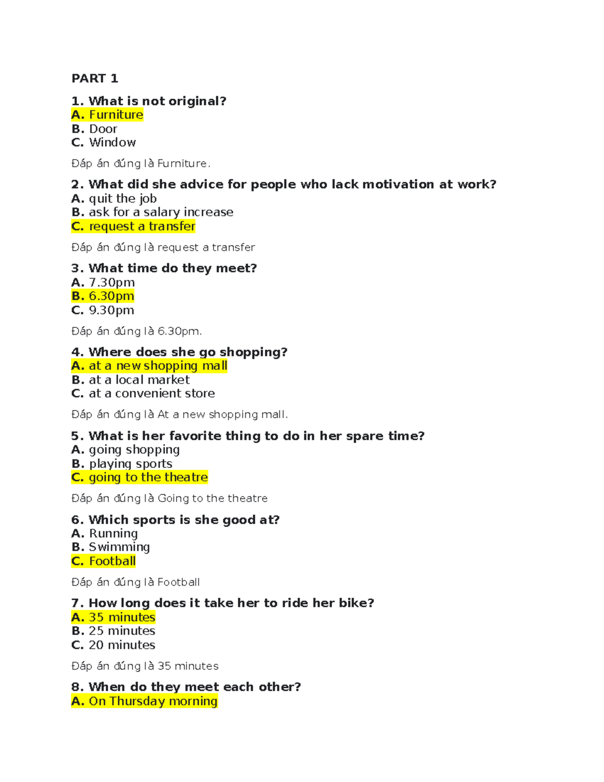 Listening Practice Questions for English Language Learners - Part 1 ...