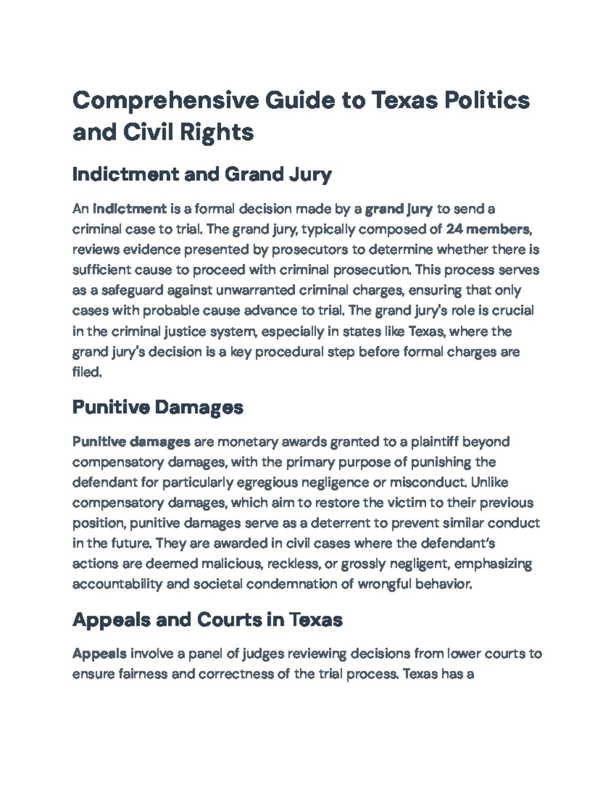Comprehensive Overview of Texas Politics & Civil Rights Laws - Studocu