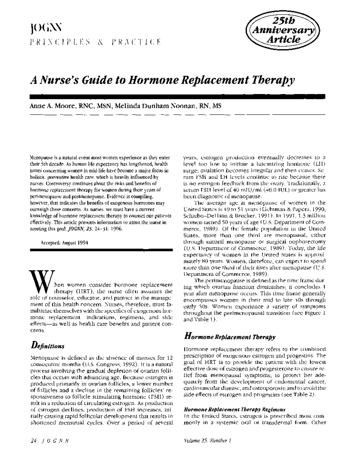 A Nurse's Guide to Hormone Replacement Therapy - NURS 204 Final Exam ...