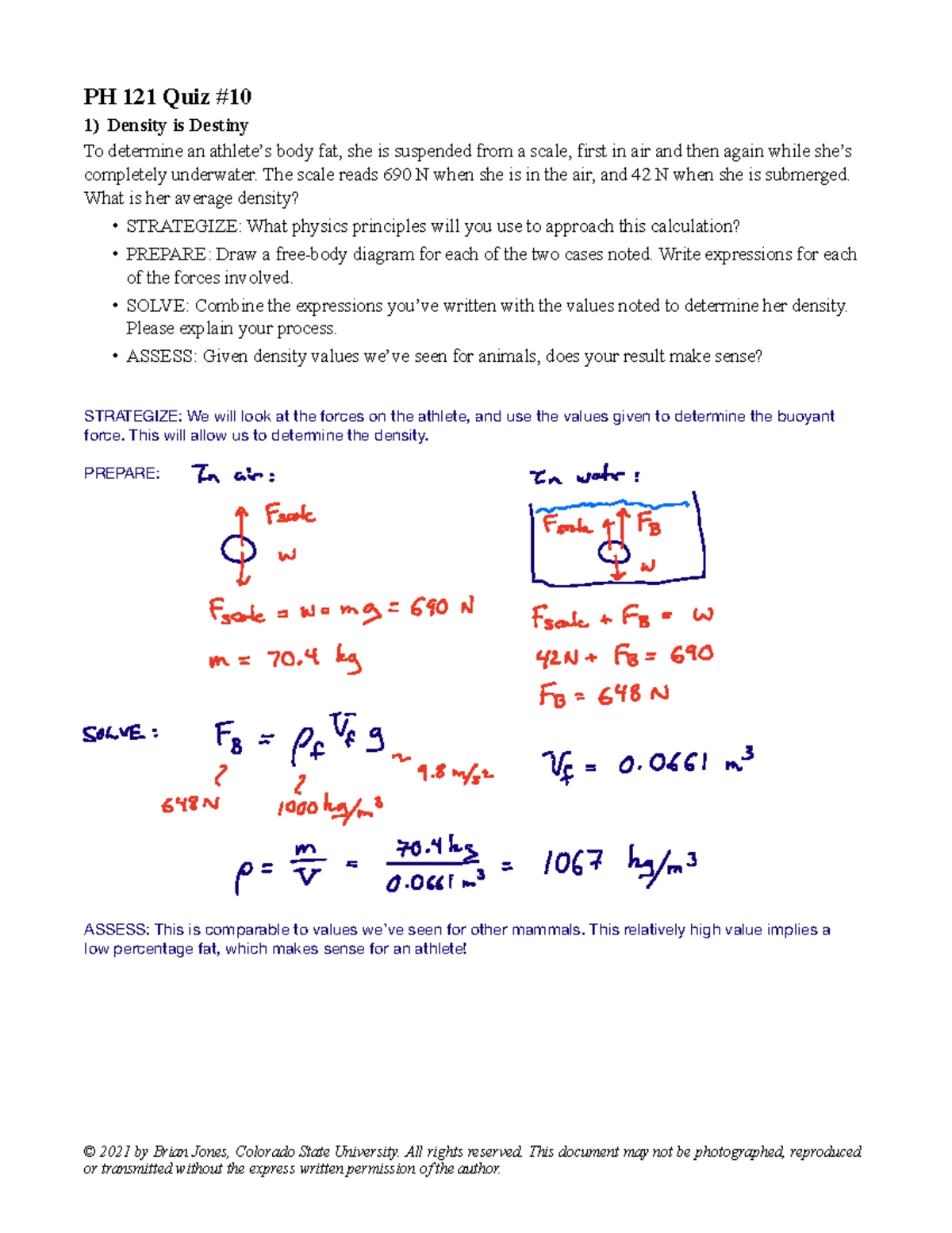 PH 121 practice exam 2 solutions - . PH 121 Exam #2, Fall 2021 Name