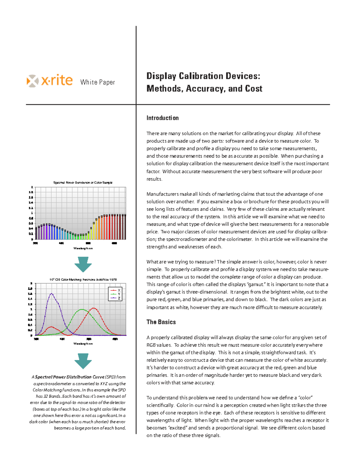 Xrite WP 3A: Display Calibration Devices - Methods & Accuracy - Studocu