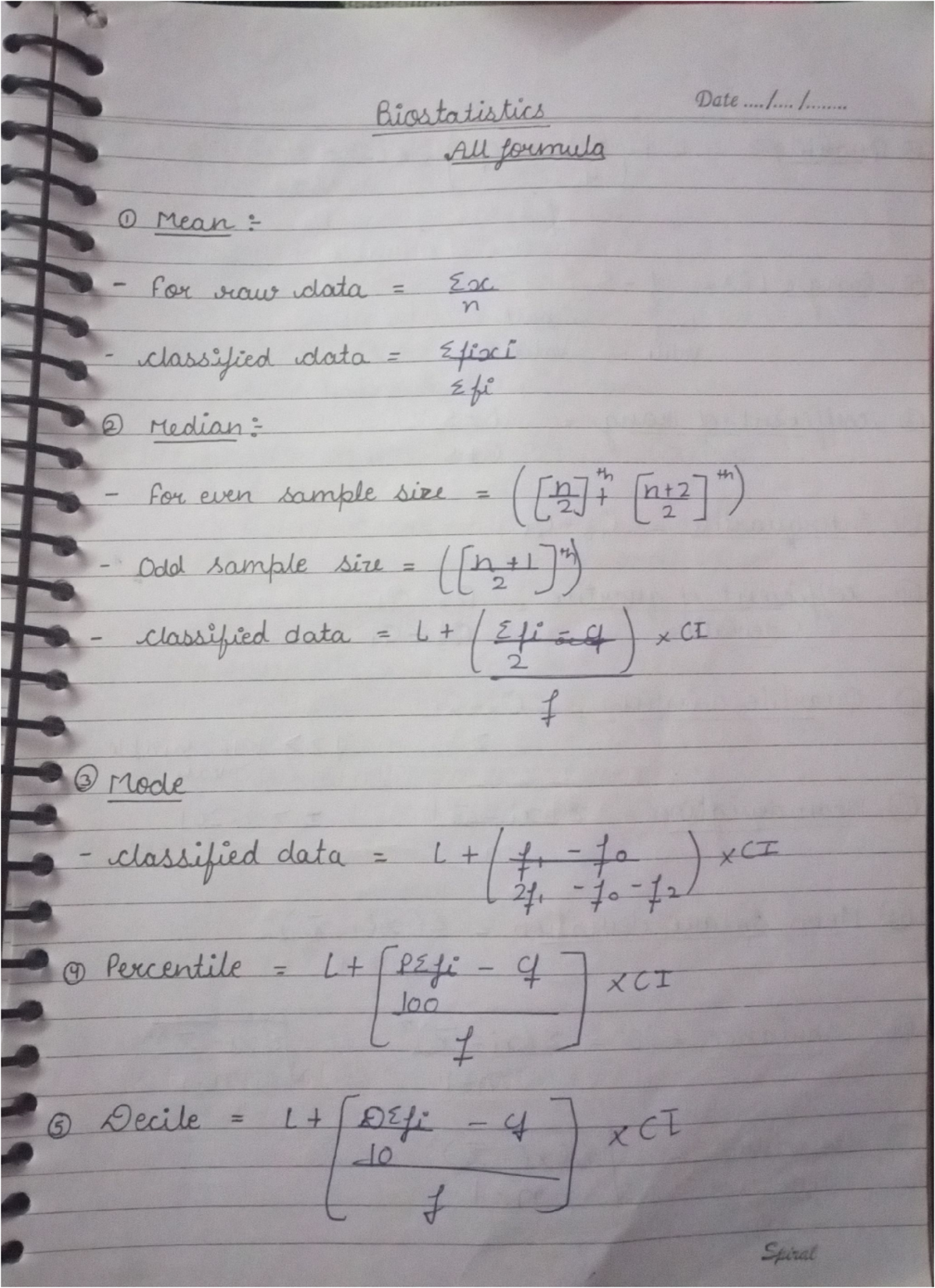 Biostatistics (BIO101) Final Exam Formula Sheet and Key Concepts - Studocu