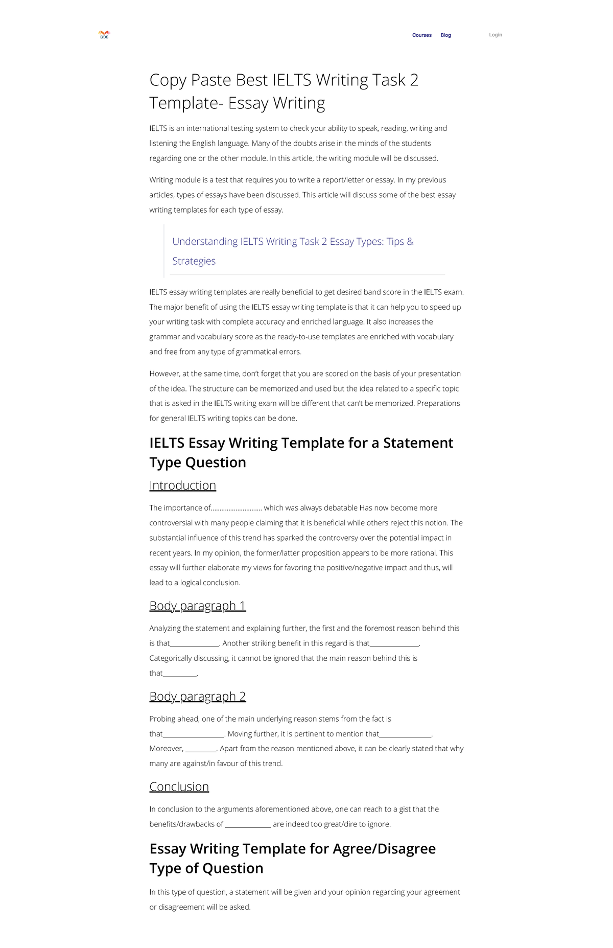 IELTS Writing Task 2: Effective Essay Templates & Strategies - Studocu