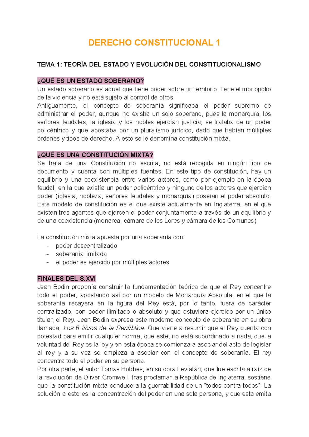 DERECHO CONSTITUCIONAL 1: TEORÍA DEL ESTADO Y CONSTITUCIONALISMO - Studocu