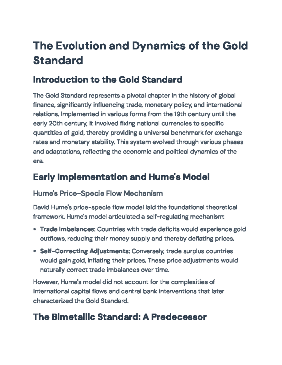 The Evolution and Dynamics of the Gold Standard: An Overview - The ...