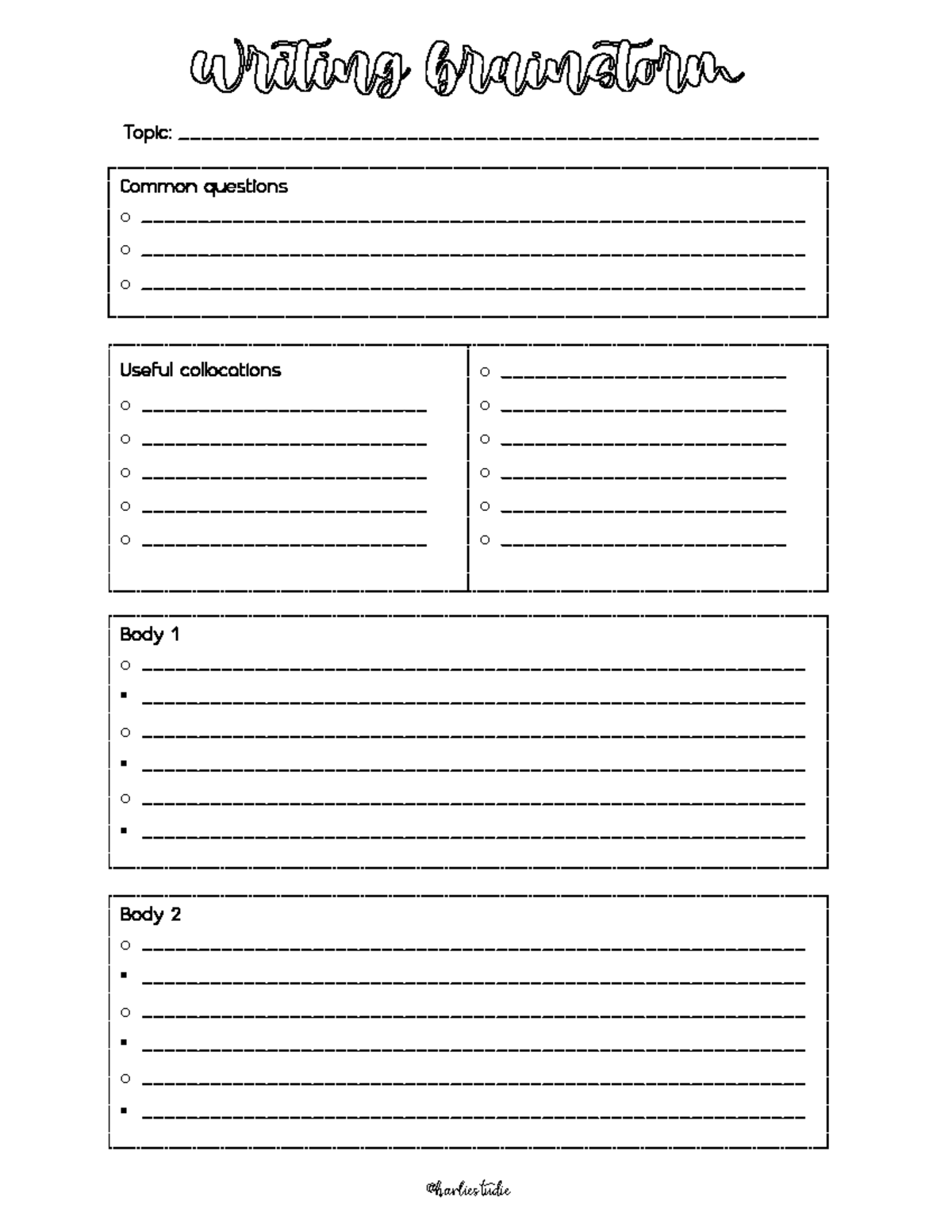 Writing brainstorm - Ielts - writing Brainstorn Topic: Common questions ...