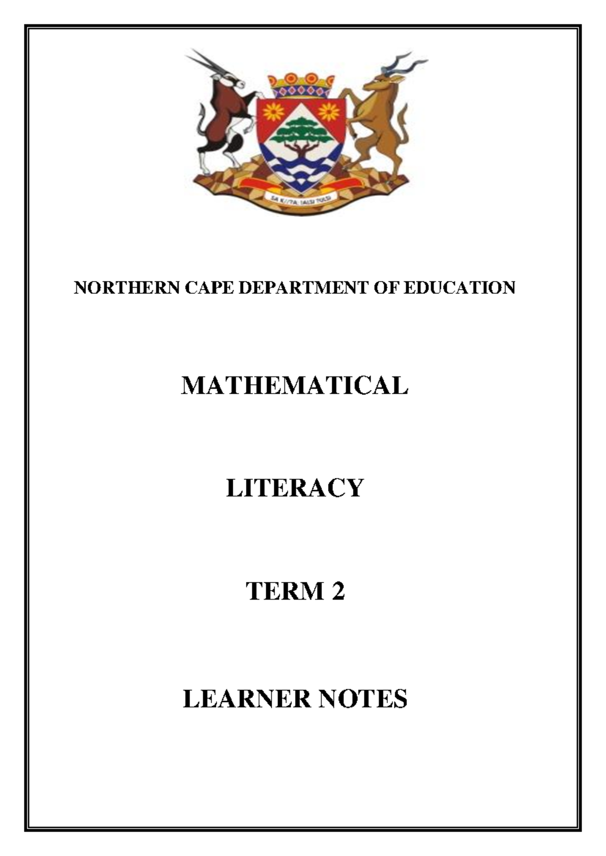 Mathematical Literacy Term 2 Learner Notes: Measurement & Activities ...