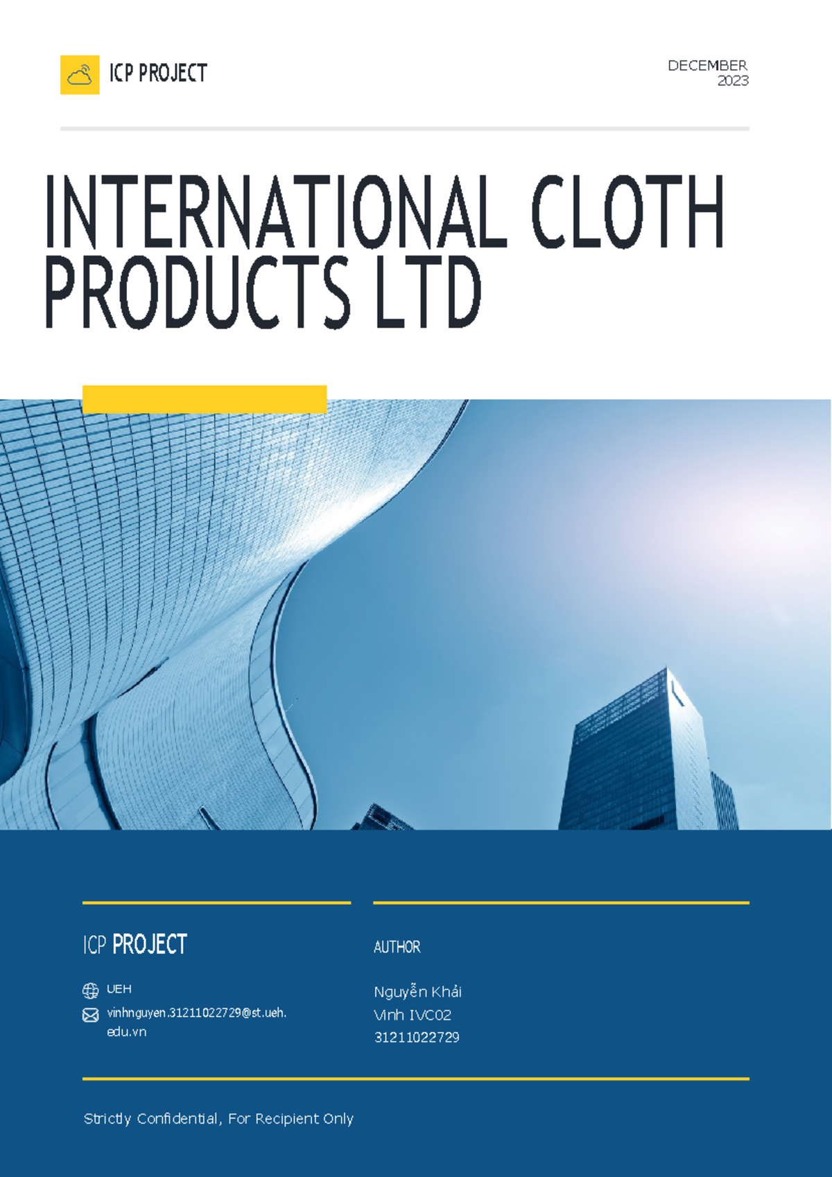ICP PROJECT DECEMBER 2023: ANALYSIS OF INVESTMENT OPTIONS - Studocu
