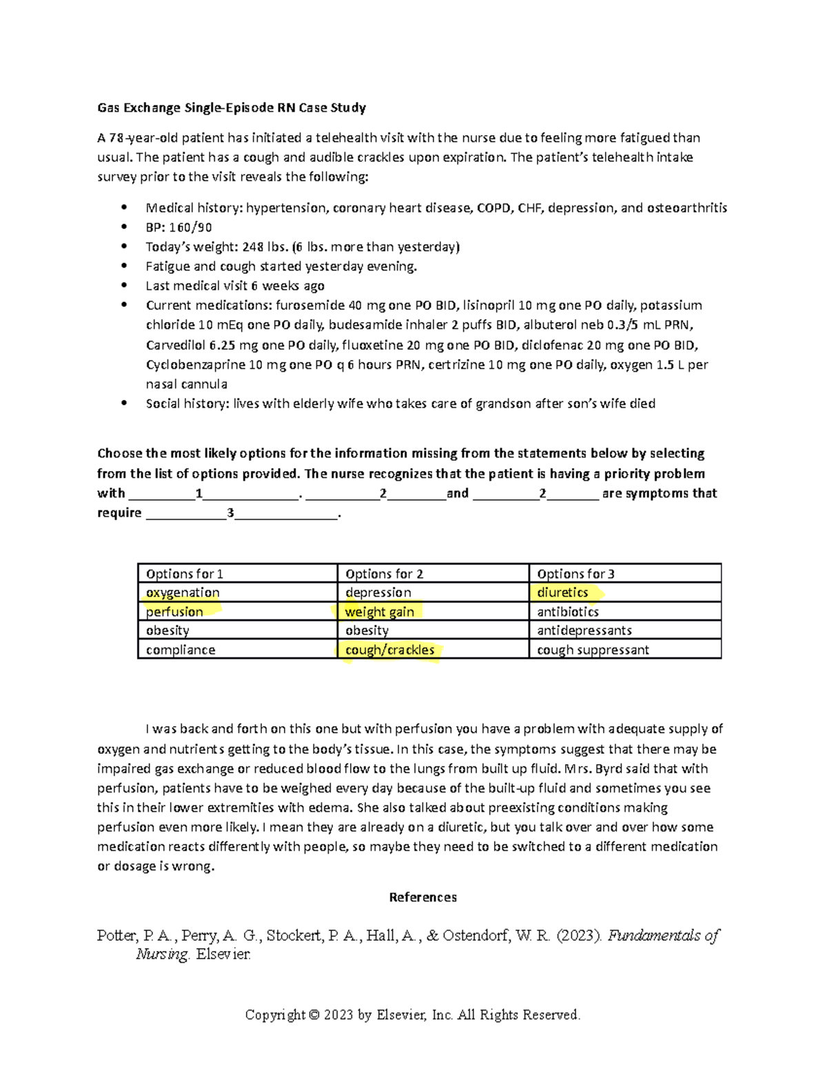 Week 8 CPA Oxygenation Case Study: Patient with COPD and CHF - Studocu
