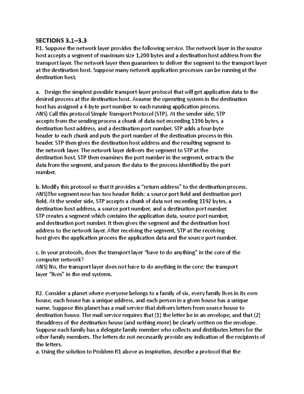DCCN Final Exam Study Notes: Transport Layer Protocols and Networking ...