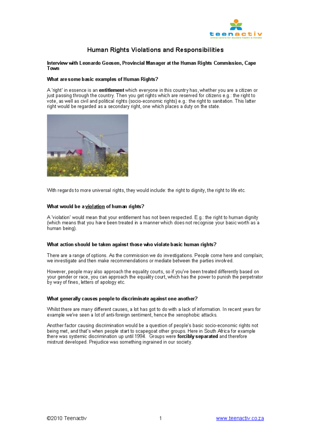 Human Rights Violations and Responsibilities: Insights from an ...