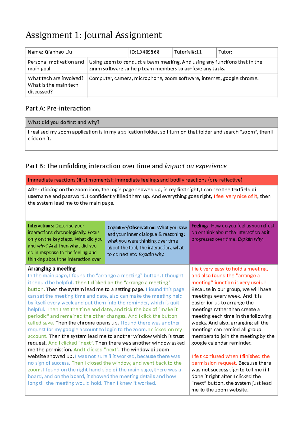Tut#11 Qianhao Liu Journal 2 - Assignment 1: Journal Assignment Part A ...