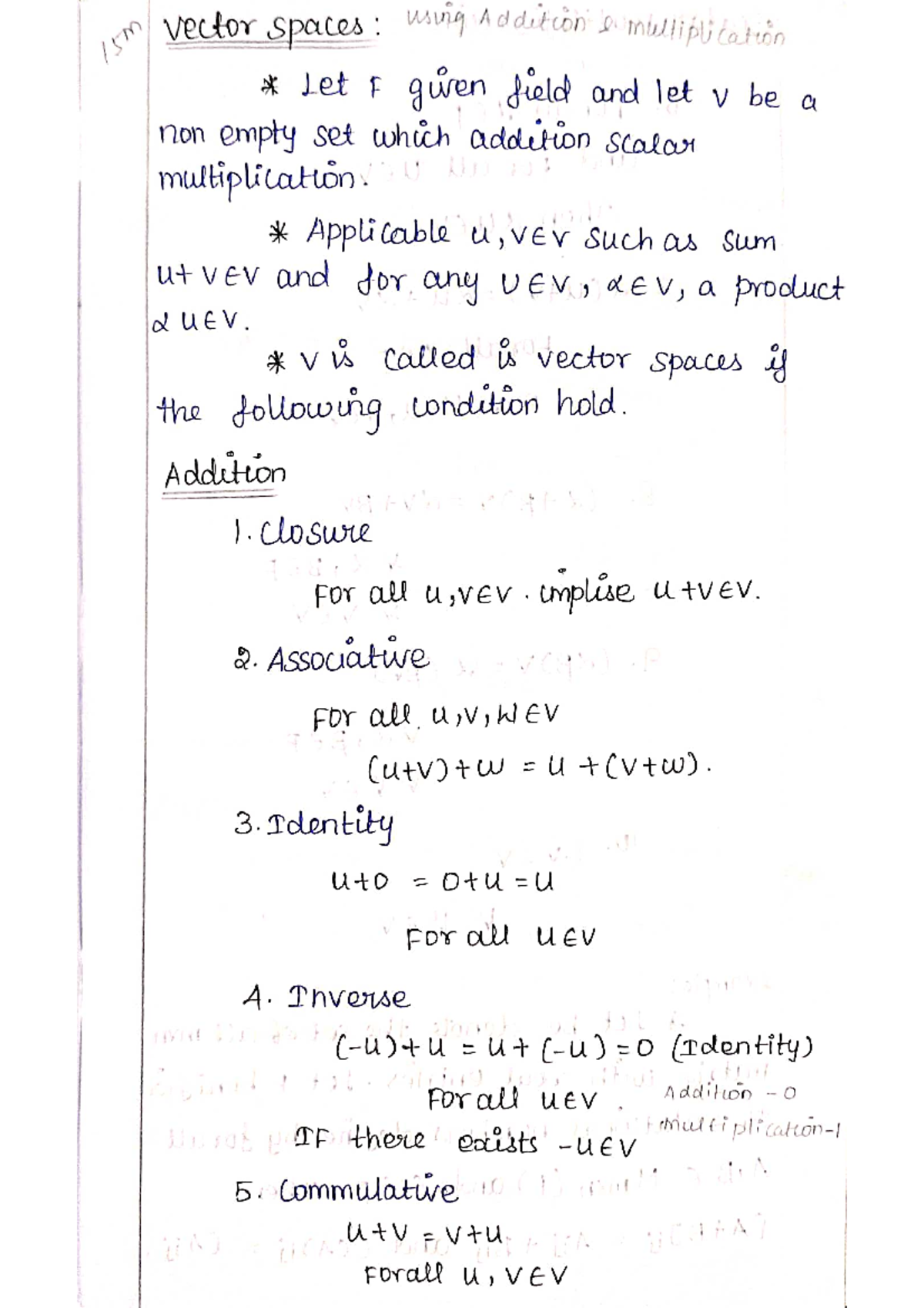 STAT 101 - Vector Spaces: Fundamental Properties and Examples - Studocu