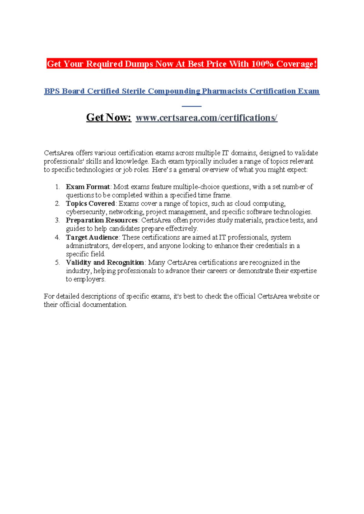 BPS Board Certified Sterile Compounding Pharmacists Certification Exam ...