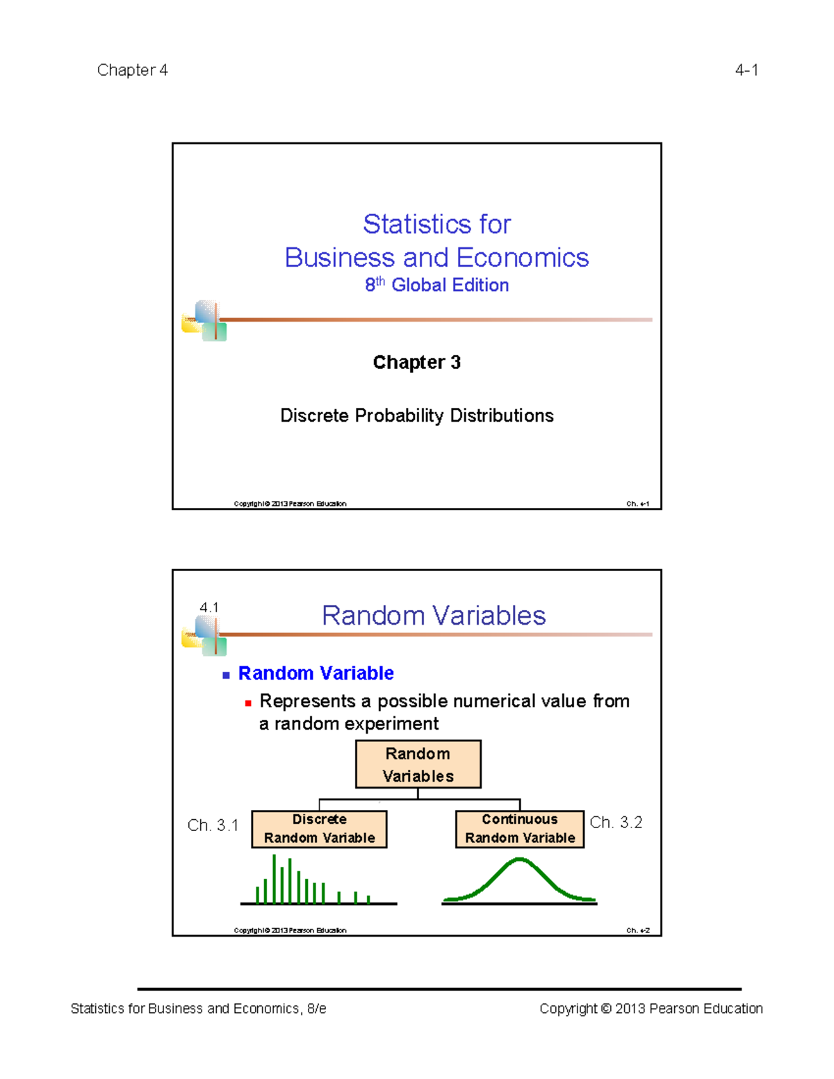 Chapter 3-Discrete -continuous random variable - Chapter 3 Discrete ...