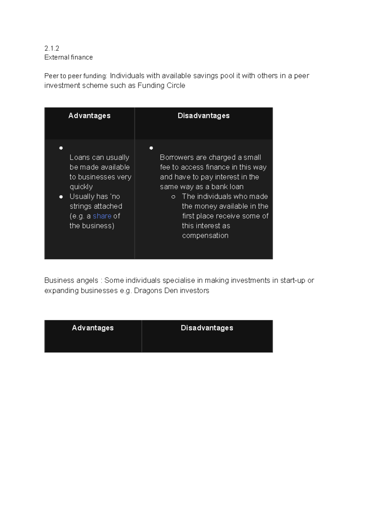 External Finance Overview: Peer-to-Peer Funding & Cash Flow Insights ...