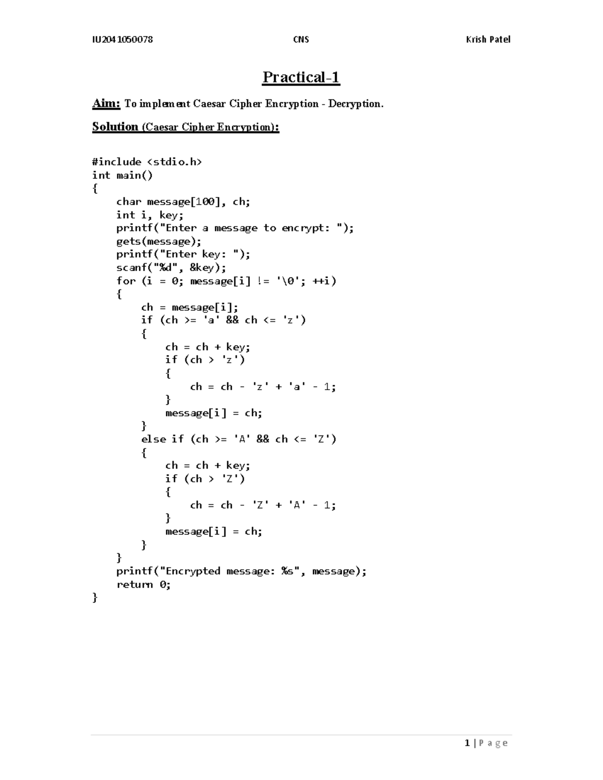 Practical 1-6: Implementing Various Ciphers in Cryptography and Network ...