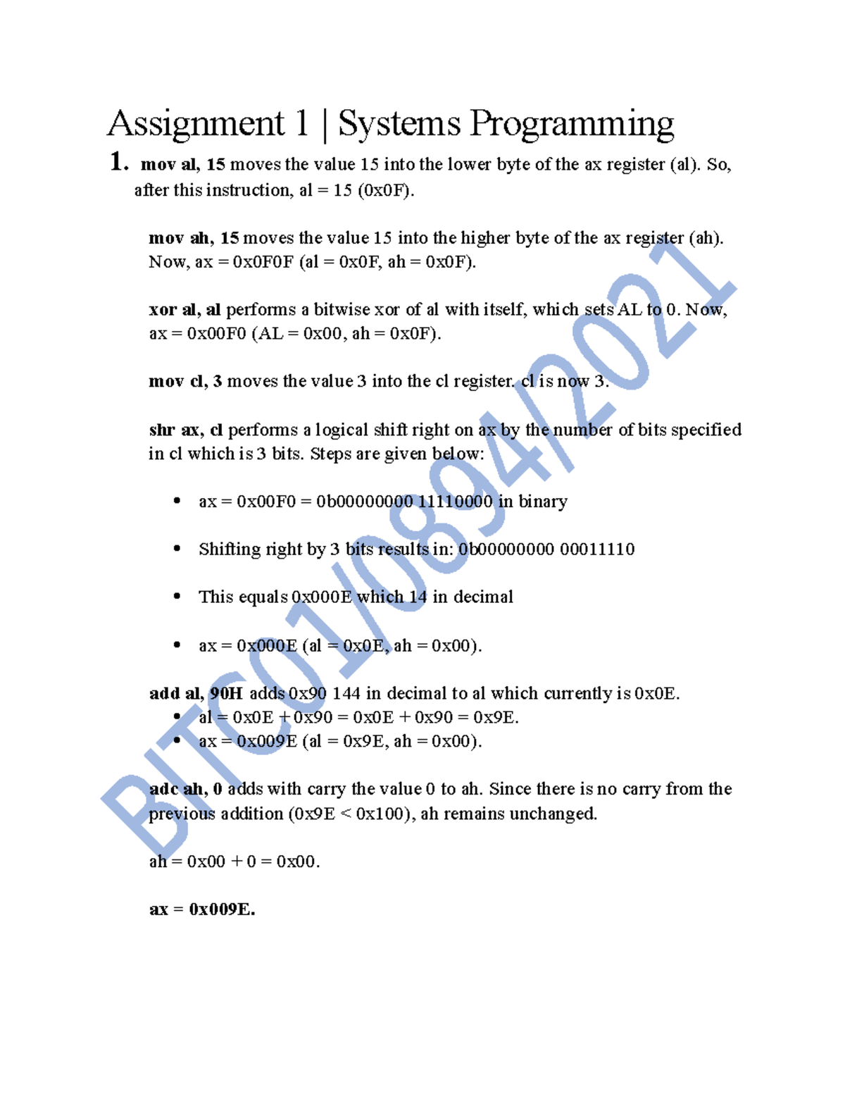 Assignment 1 - systems programming - Assignment 1 | Systems Programming ...