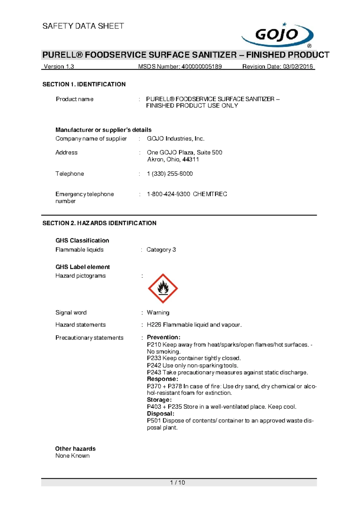 McGlaughlin Petrol-Gel Safety Data Sheet (SDS) - Technical Info - Studocu