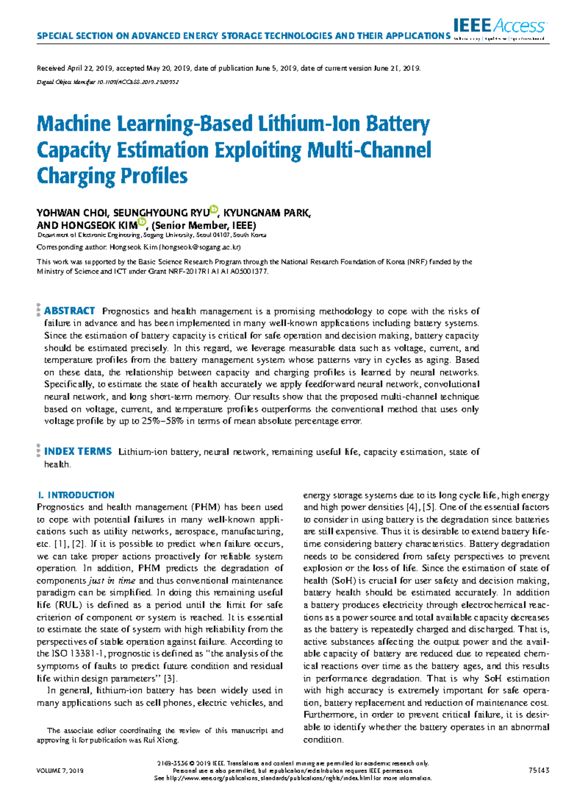 Machine Learning Techniques for Battery Capacity Estimation - Studocu