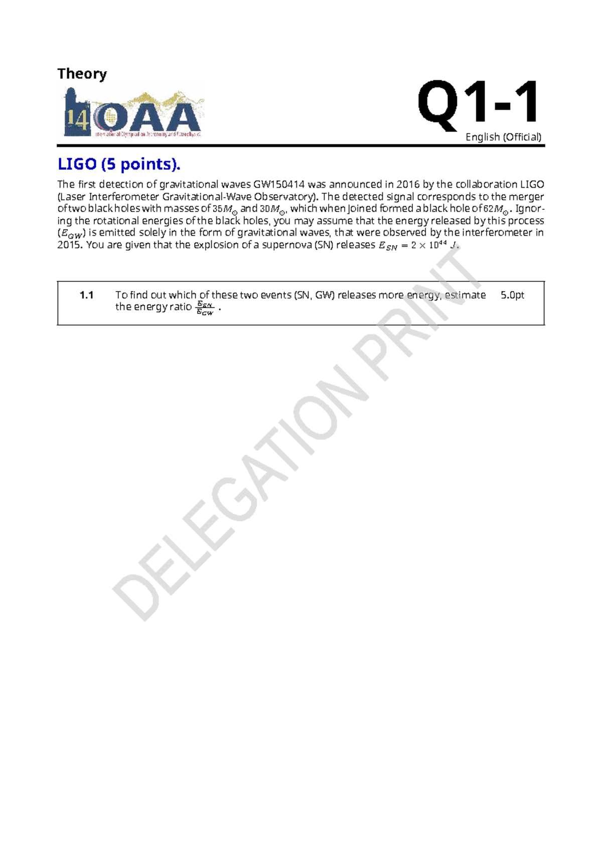 Theory English (Official) IOAA 2021 Problems and Solutions (15 points ...