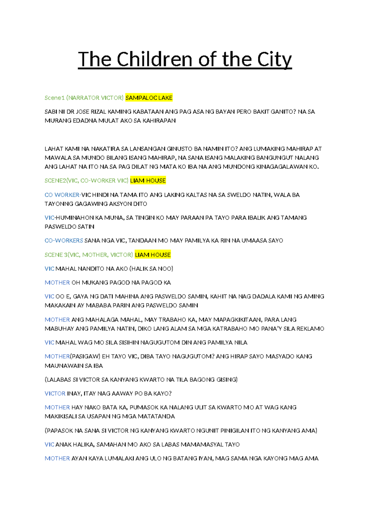 The Children of the City Script - The Children of the City Scene1 ...
