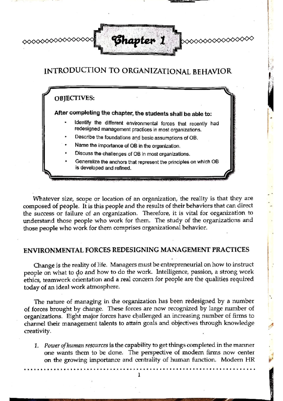 HBO 1-3: Intro to Organizational Behavior, Diversity & Personality ...