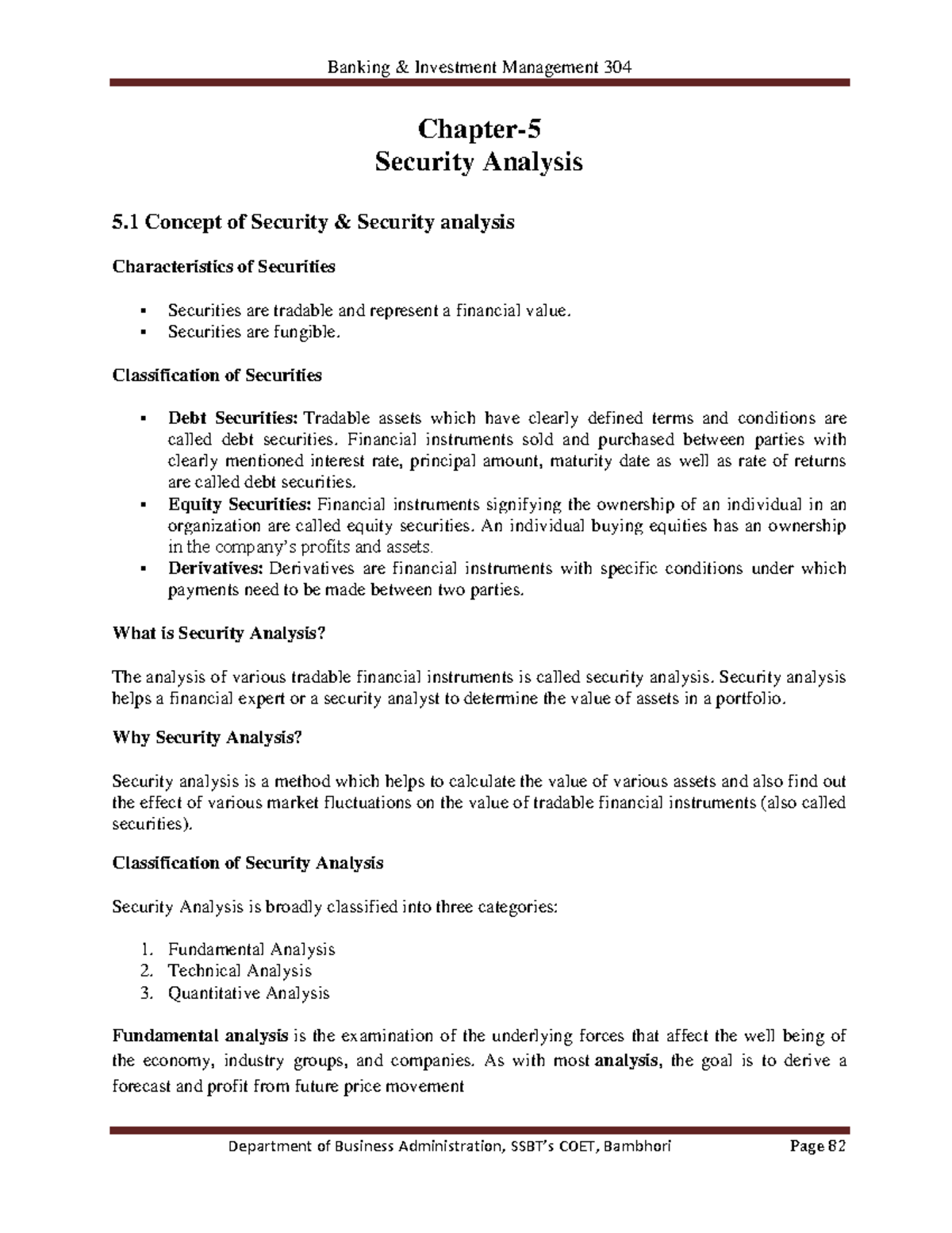 Security Analysis - Lecture Notes for Chapter 5 (Course Code: 8) - Studocu