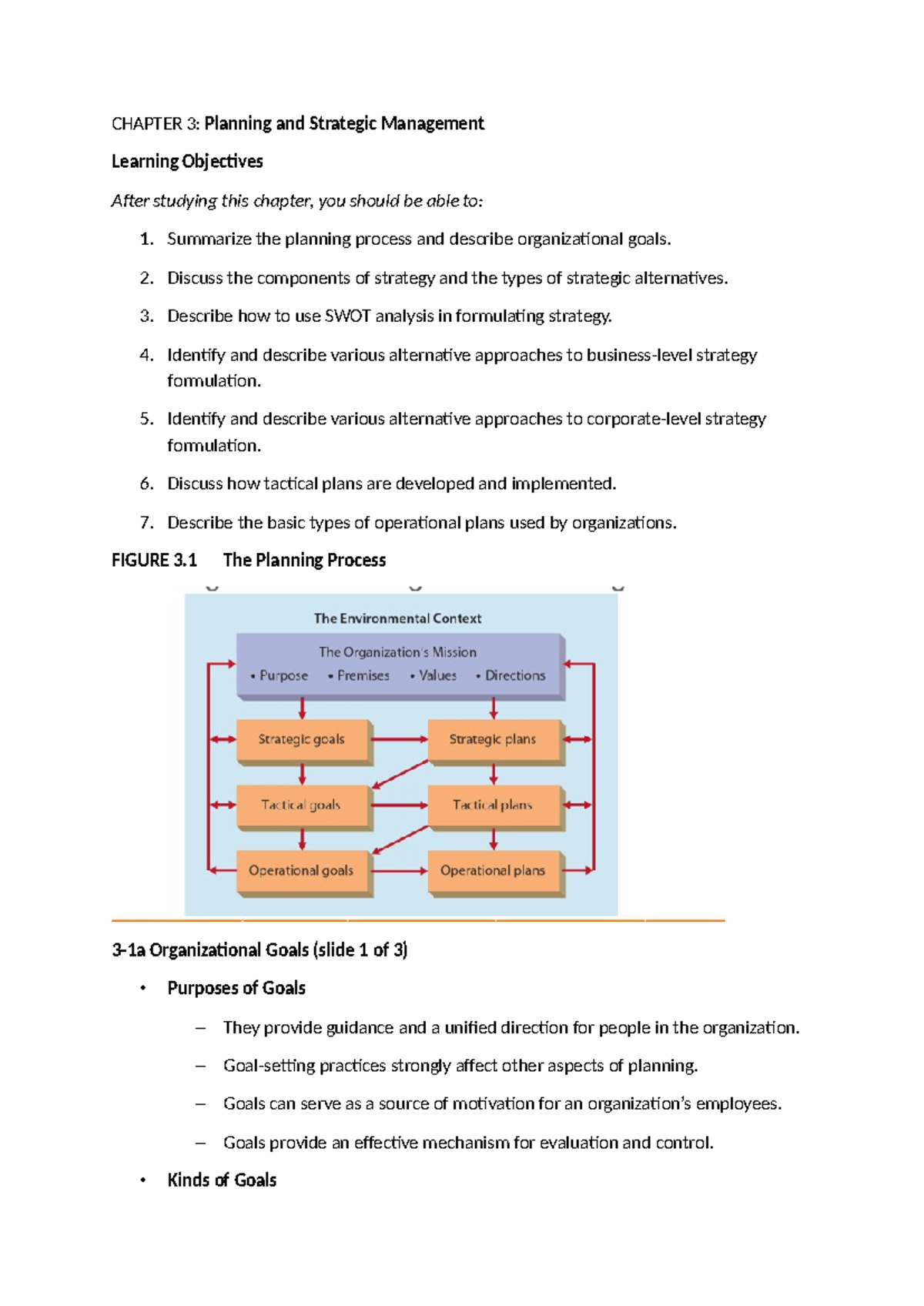 Chapter 3: Strategic Management & Planning Overview (MGT) - Studocu