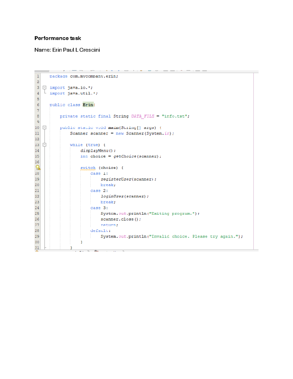 Comprog Midterm Performance Task: User Data Management Code - Studocu