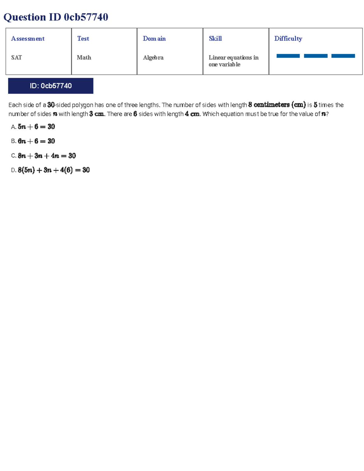 SAT Math Algebra Unit 1 - Tutorial Questions and Assessment Test - Studocu