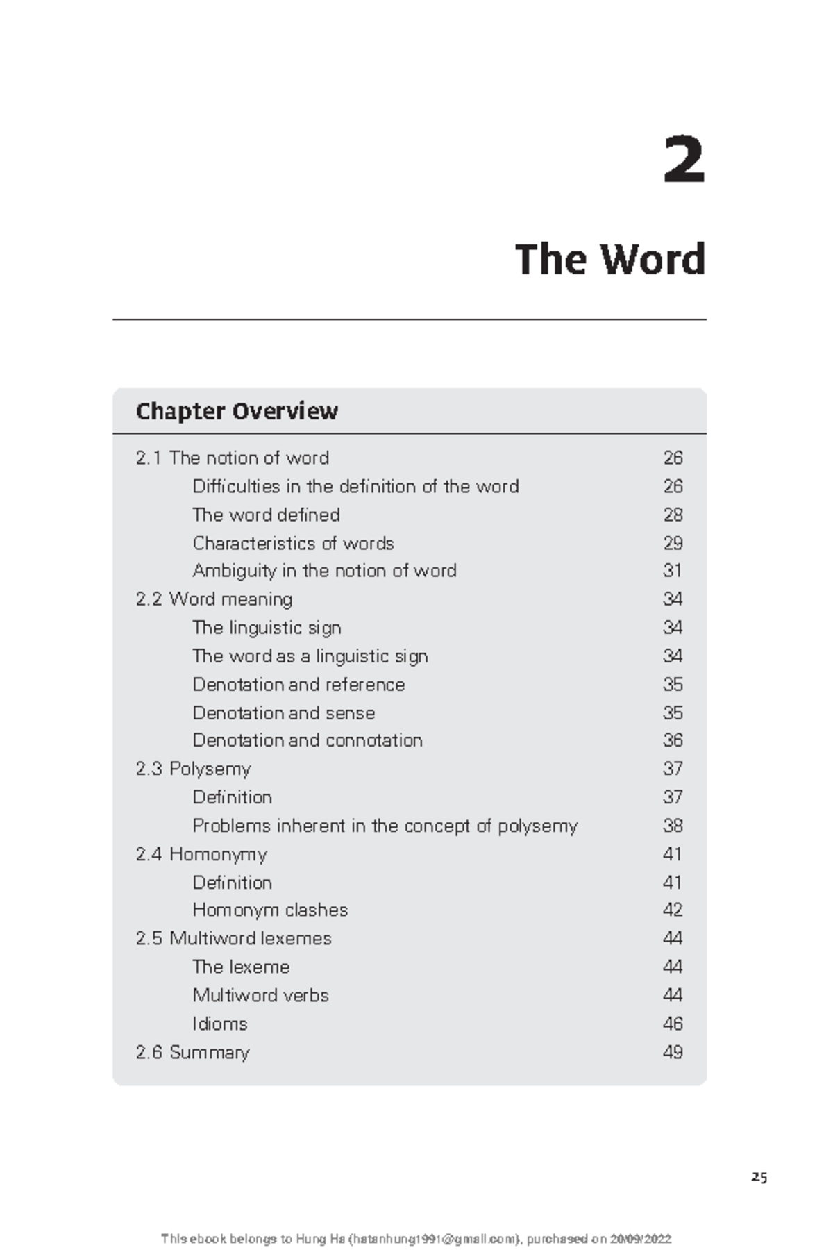 Chapter 2 - Chap 2 - Chapter Overview The Word 2 The notion of word ...