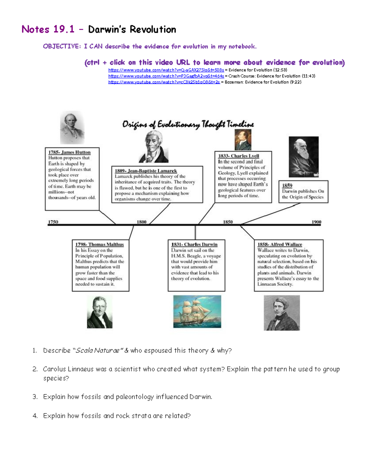Notes 19.1: Evidence for Evolution and Darwin's Theory - Studocu
