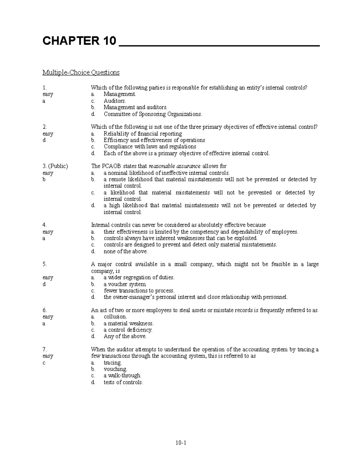 TIF CH10 - This test bank includes selected questions that relate only ...