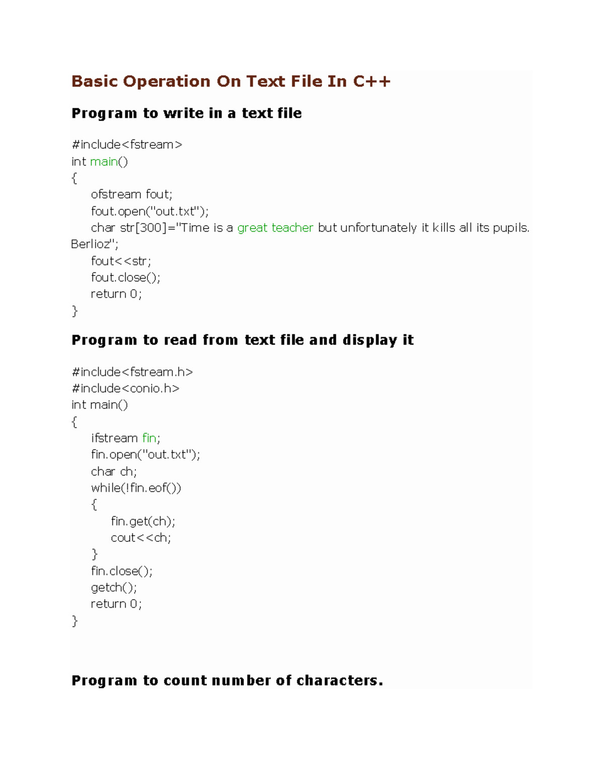 File Handling Examples Codes - Basic Operation On Text File In C++ ...