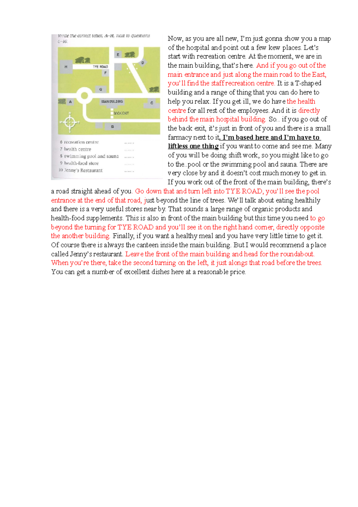Unit2-CD6 - Hospital Map & Key Locations for 4th Year Students - Studocu