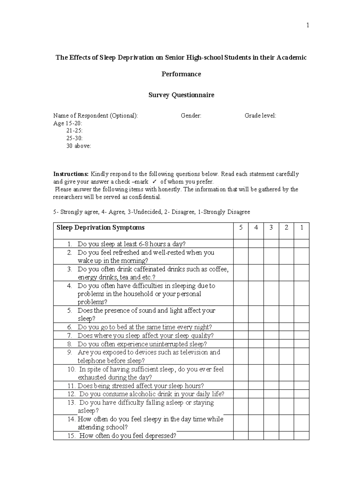 Sleep Deprivation Effects on Academic Performance: A Survey Study - Studocu