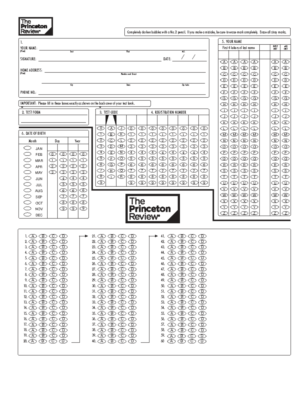 DIG-6-BUB: Bubble Sheet for AP Chemistry MCQ Practice Exam #6 - Studocu