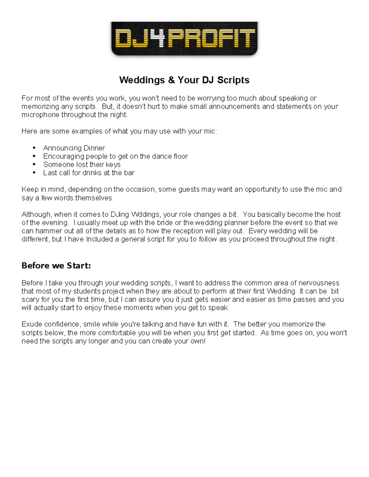Wedding reception dj script | Beachweddingtips.com