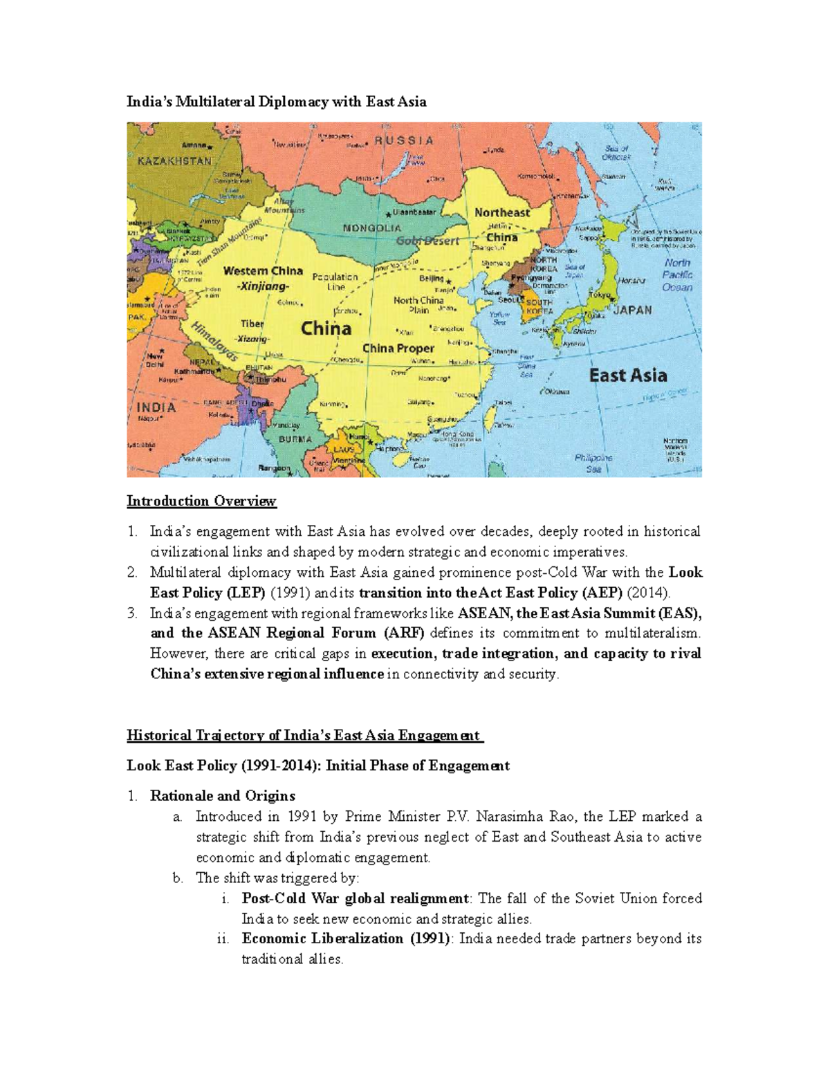 India's Multilateral Diplomacy with East Asia: LEP to AEP Overview ...